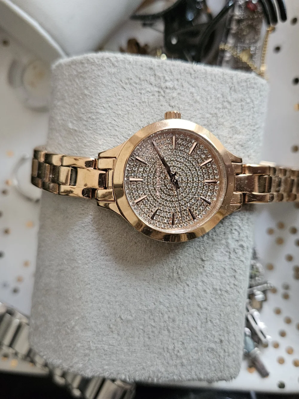 Michael Kors Rose Gold Crystal-Embellished Bracelet Watch